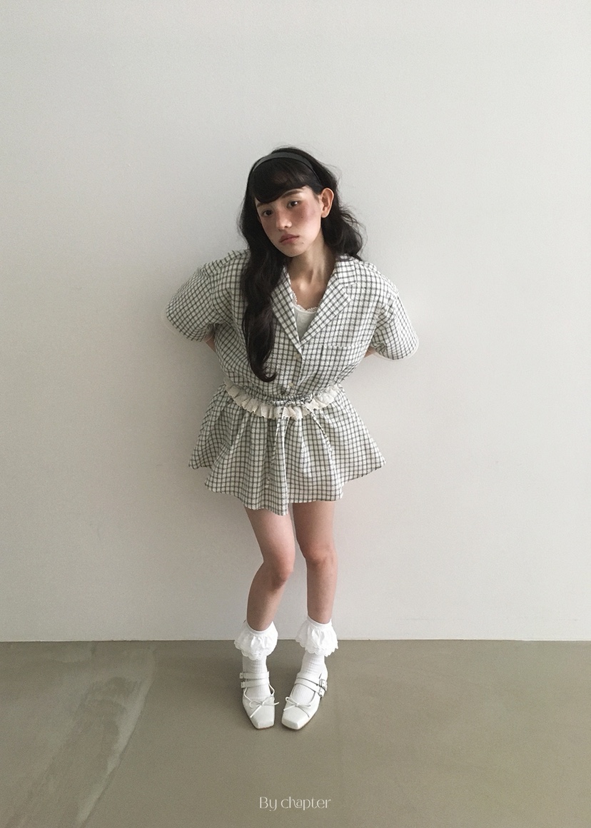 BY CHAPTER韓國直郵㊣女裝新品25春夏熱賣人氣短裙格紋半身裙Chapter短裙