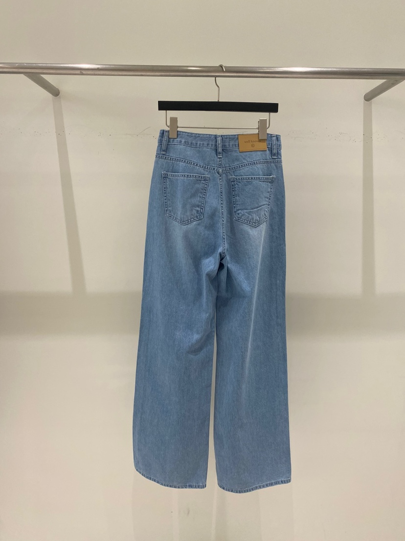 WELL KNOWN韓國直郵㊣東大門實拍女裝新品休閑時尚25春夏牛仔褲WELL KNOWN牛仔褲