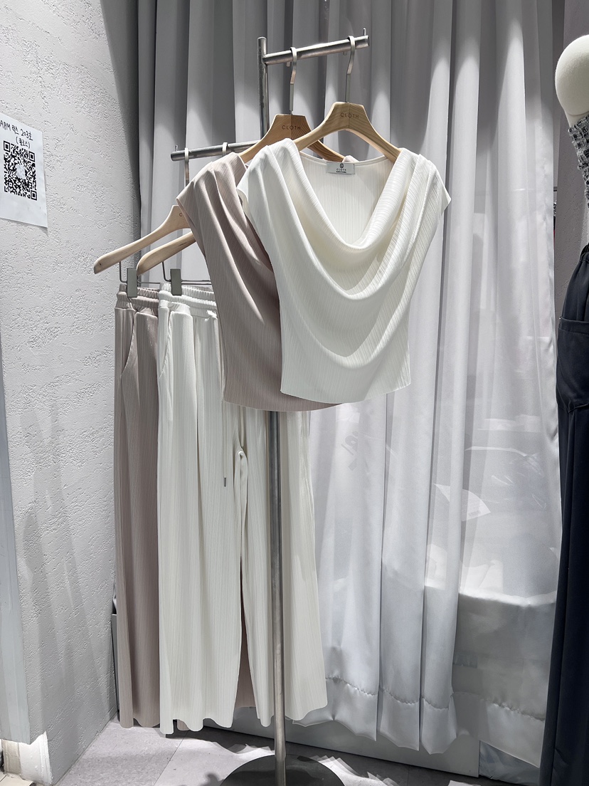 CLOTH直郵韓國代購㊣女裝新品推薦休閑25春夏套裝兩件套褶皺CLOTH套裝