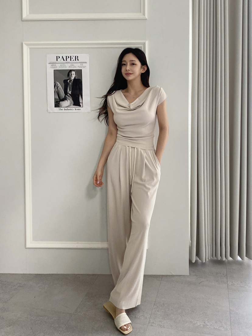 CLOTH直郵韓國代購㊣女裝新品推薦休閑25春夏套裝兩件套褶皺CLOTH套裝