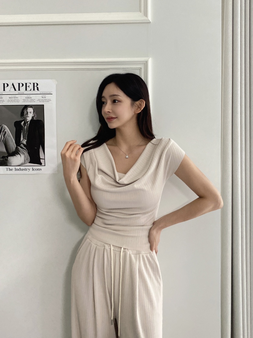 CLOTH直郵韓國代購㊣女裝新品推薦休閑25春夏套裝兩件套褶皺CLOTH套裝