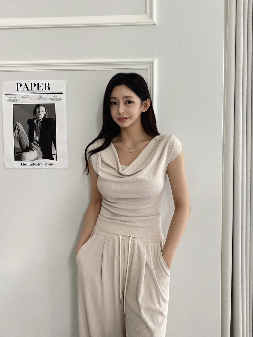CLOTH直郵韓國代購㊣女裝新品推薦休閑25春夏套裝兩件套褶皺CLOTH套裝