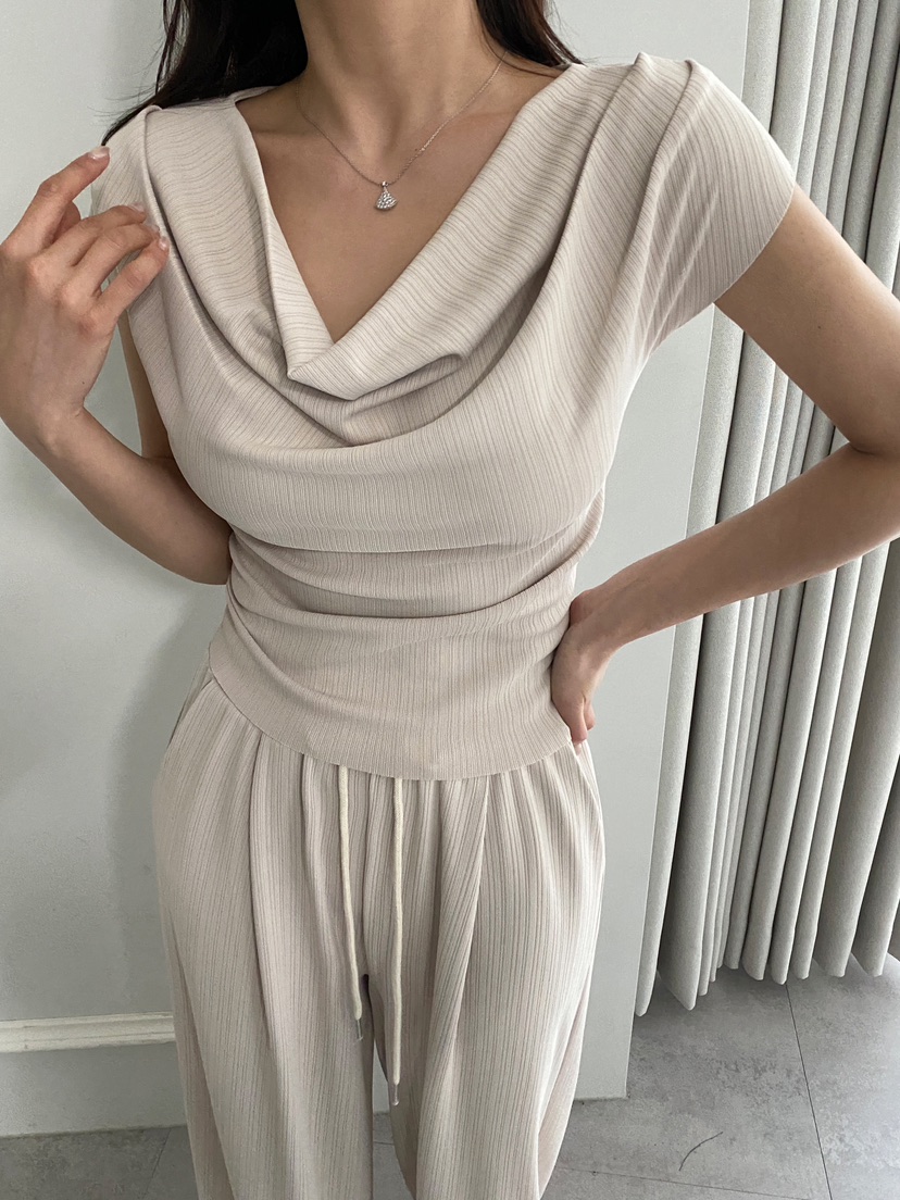 CLOTH直郵韓國代購㊣女裝新品推薦休閑25春夏套裝兩件套褶皺CLOTH套裝