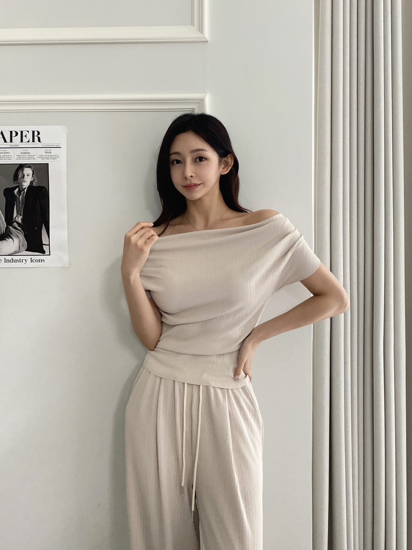 CLOTH直郵韓國代購㊣女裝新品推薦休閑25春夏套裝兩件套褶皺CLOTH套裝