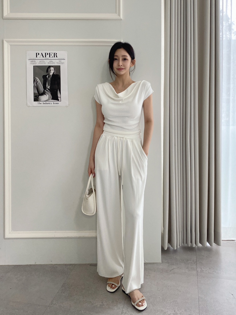 CLOTH直郵韓國代購㊣女裝新品推薦休閑25春夏套裝兩件套褶皺CLOTH套裝