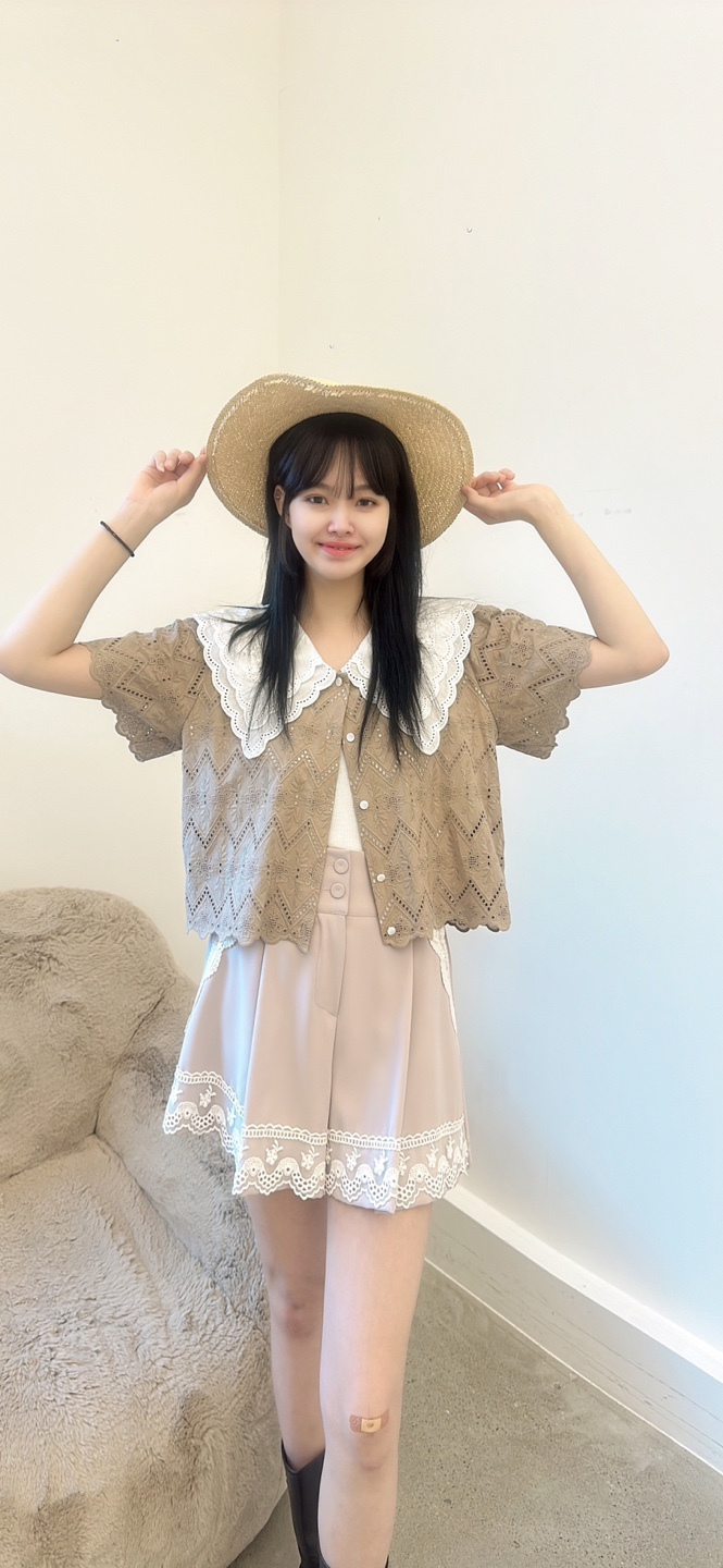 YARD韓國直郵㊣女裝新品休閑熱賣人氣時尚推薦25春夏襯衫蕾絲衫YARD襯衫/蕾絲衫
