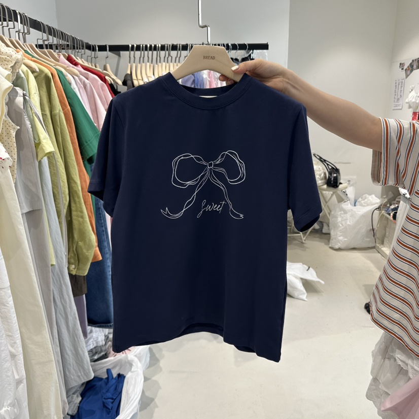 BREAD韓國㊣直郵東大門代購女裝新品時尚熱賣休閑人氣25春夏T恤BREADT恤圖色3
