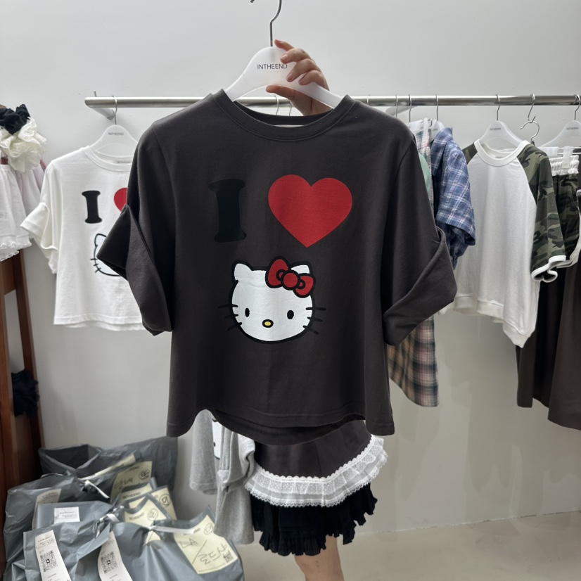 INTHEEND韓國直郵㊣女裝新款熱賣推薦時尚25春夏人氣休閑T恤INTHEENDT恤圖色2