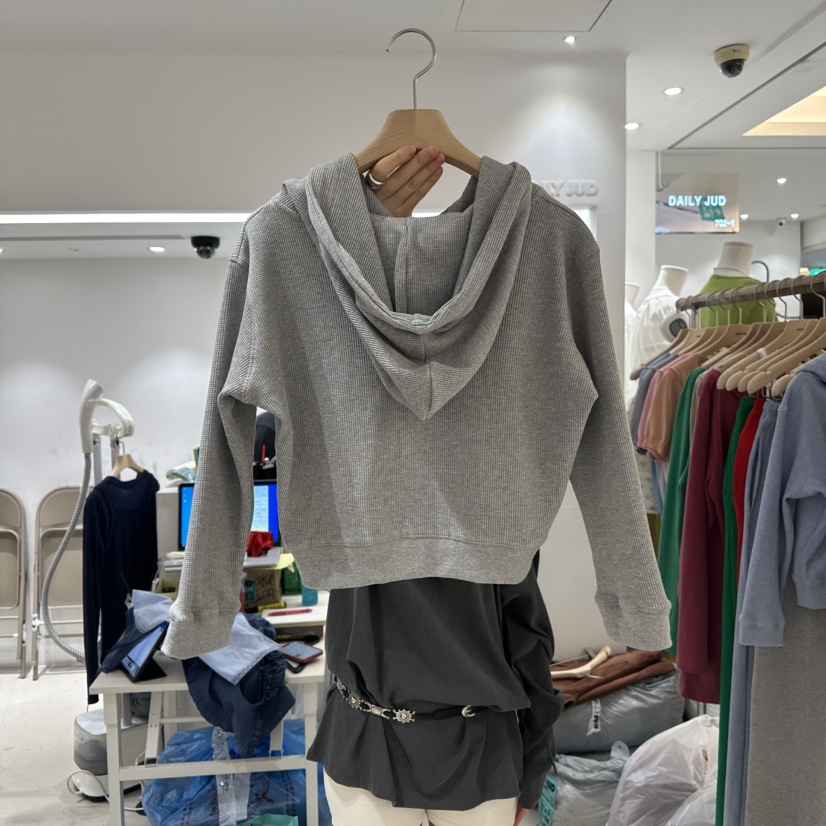 DAILYJUD直郵韓國代購㊣女裝新品熱賣25春夏休閑衛衣拉鏈連帽DAILY JUD衛衣