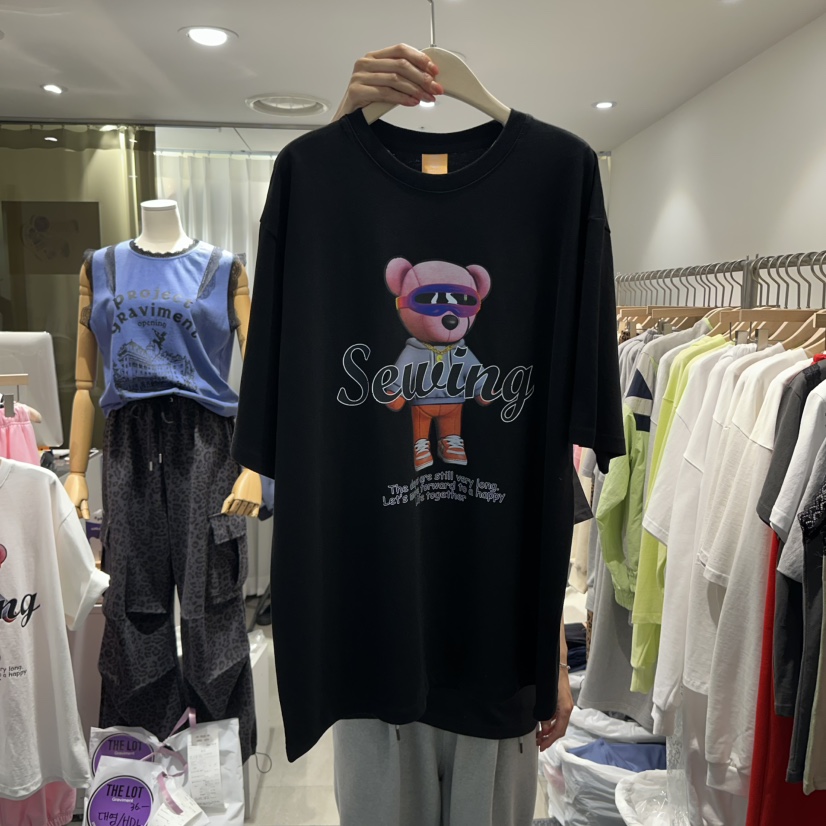 THE LOT直郵韓國代購㊣女裝新款休閑時尚25春夏推薦人氣T恤THE LOT/ LOTT恤圖色3