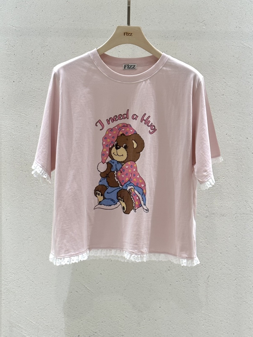FIZZ韓國㊣直郵東大門代購女裝新品推薦時尚25春夏休閑熱賣T恤FIZZT恤圖色2