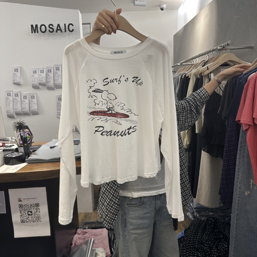 MOSAIC韓國㊣直郵東大門代購女裝新款時尚熱賣人氣推薦長袖T恤MOSAIC長袖T恤