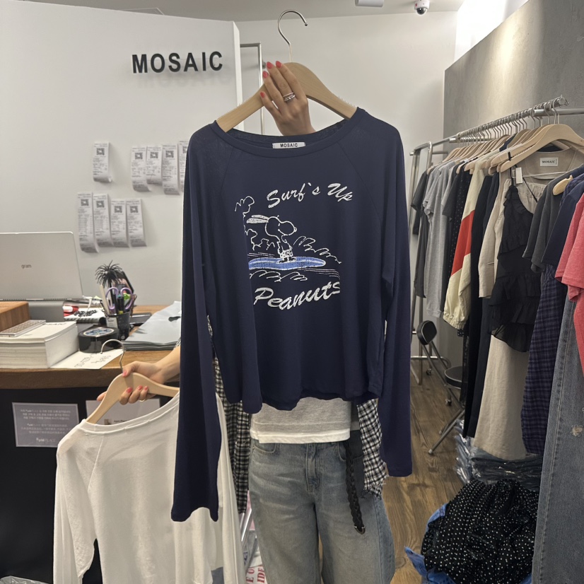 MOSAIC韓國㊣直郵東大門代購女裝新款時尚熱賣人氣推薦長袖T恤MOSAIC長袖T恤圖色2