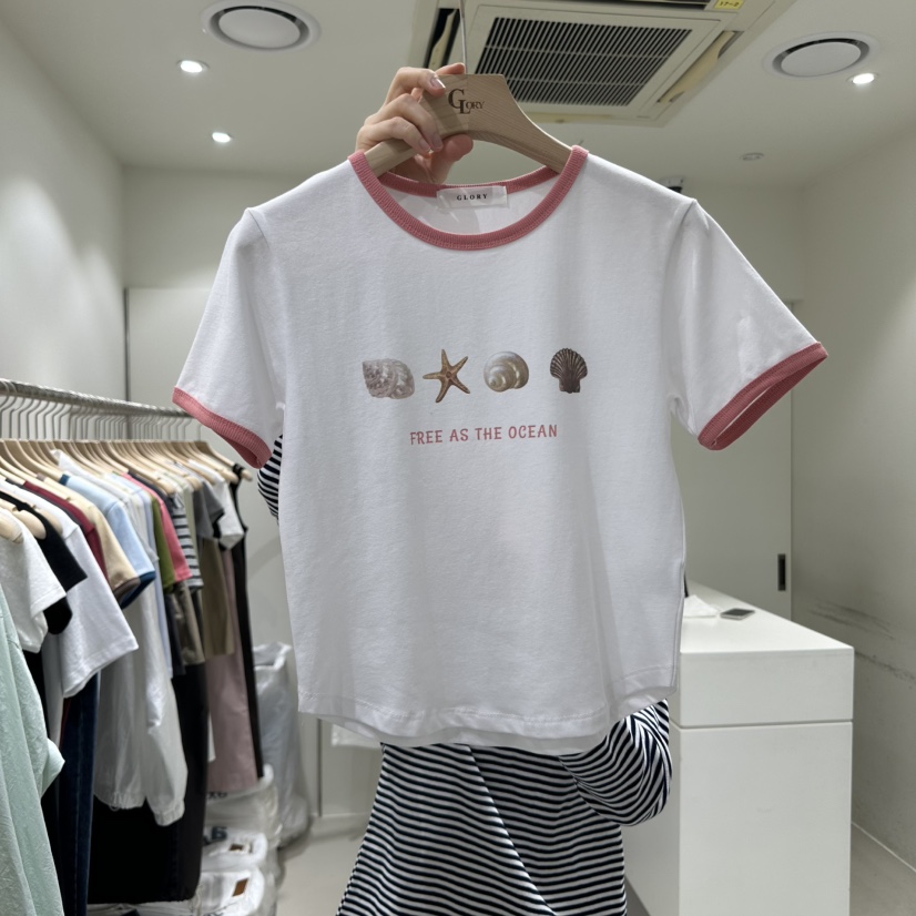 GLORY韓國直郵㊣東大門實拍女裝新款熱賣人氣25春夏休閑T恤GLORYT恤圖色1