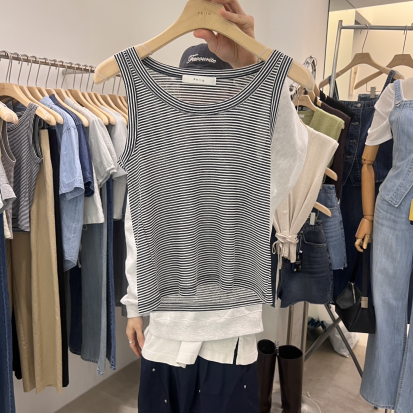 PHILO韓國直郵㊣女裝新品25春夏人氣時尚休閑熱賣推薦吊帶背心PHILO吊帶/背心圖色3