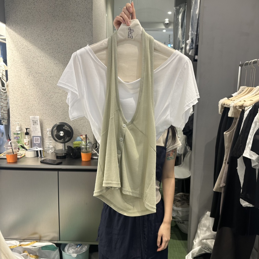 AMOEBA韓國直郵㊣東大門實拍女裝新款人氣熱賣時尚套裝兩件套AMOEBA套裝圖色2