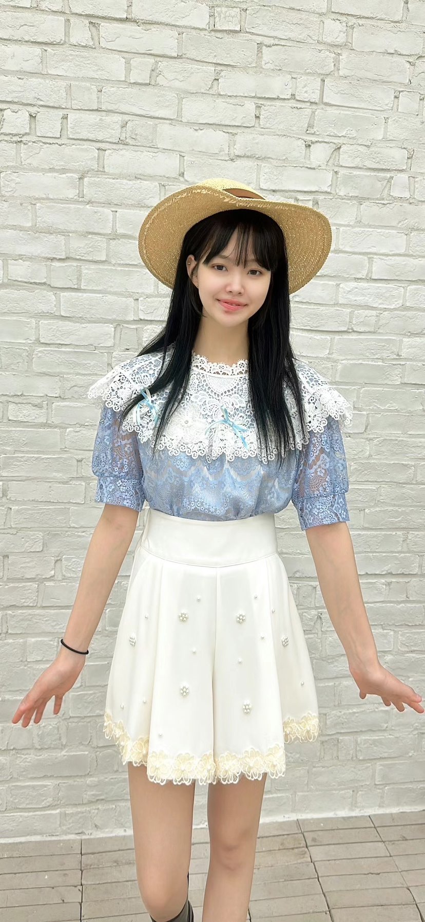 YARD直郵韓國代購㊣女裝新款人氣休閑25春夏襯衫蕾絲衫刺繡YARD襯衫/蕾絲衫圖色2