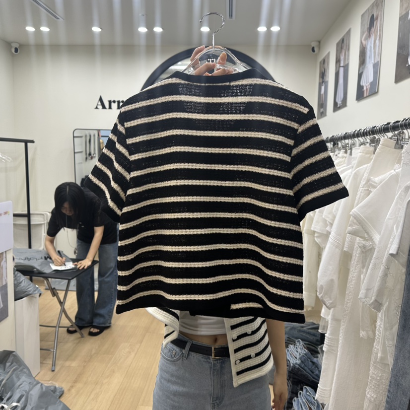 ARR韓國直郵㊣東大門實拍女裝新品時尚25春夏人氣針織衫開襟衫ARR針織衫