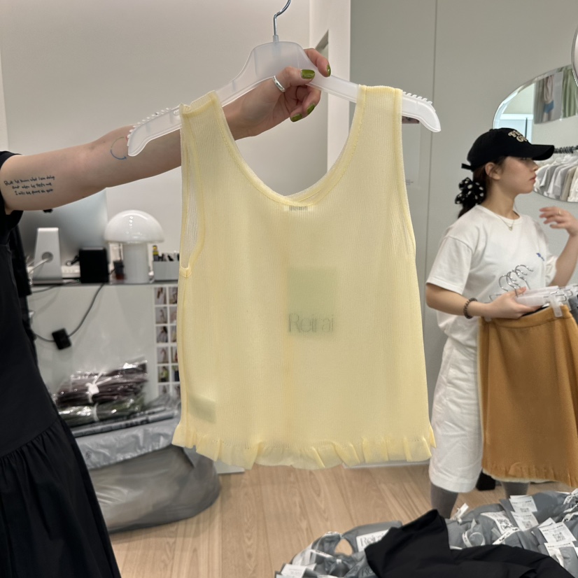 REIRAI韓國直郵㊣女裝新品人氣25春夏推薦吊帶背心荷葉邊開衫Reirai吊帶/背心