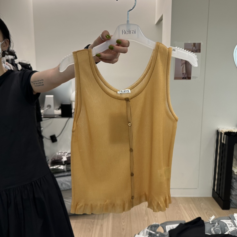 REIRAI韓國直郵㊣女裝新品人氣25春夏推薦吊帶背心荷葉邊開衫Reirai吊帶/背心