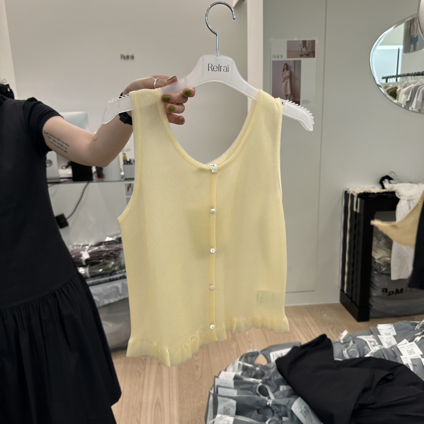 REIRAI韓國直郵㊣女裝新品人氣25春夏推薦吊帶背心荷葉邊開衫Reirai吊帶/背心圖色2