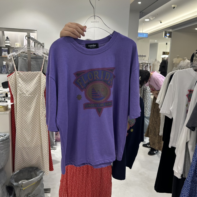 COMBO直郵韓國代購㊣女裝新款時尚熱賣休閑25春夏人氣推薦T恤COM_BOT恤圖色2