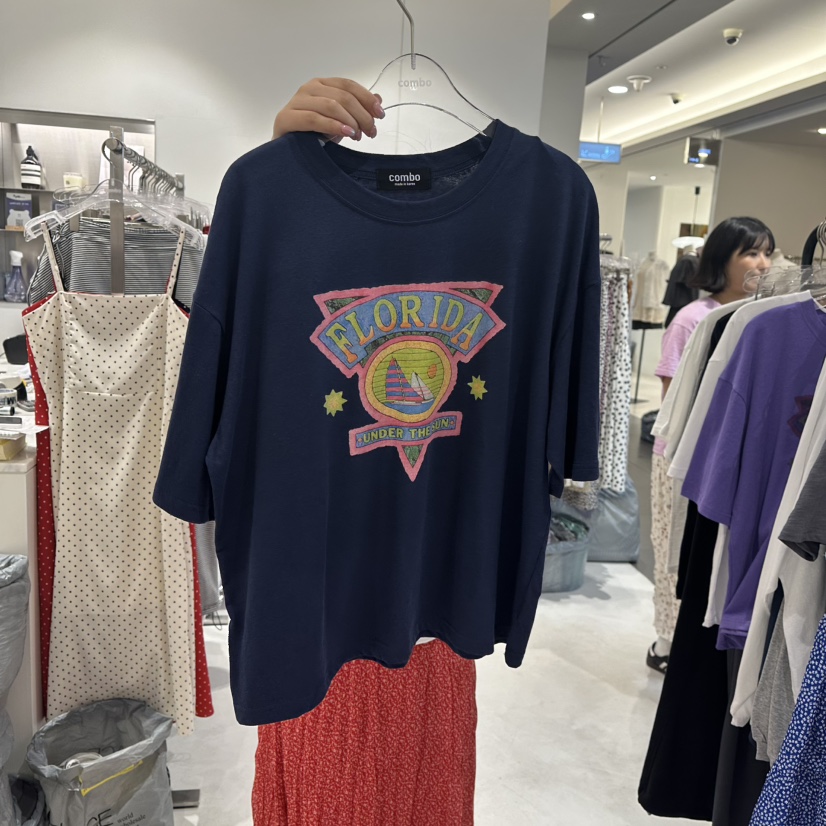 COMBO直郵韓國代購㊣女裝新款時尚熱賣休閑25春夏人氣推薦T恤COM_BOT恤圖色3