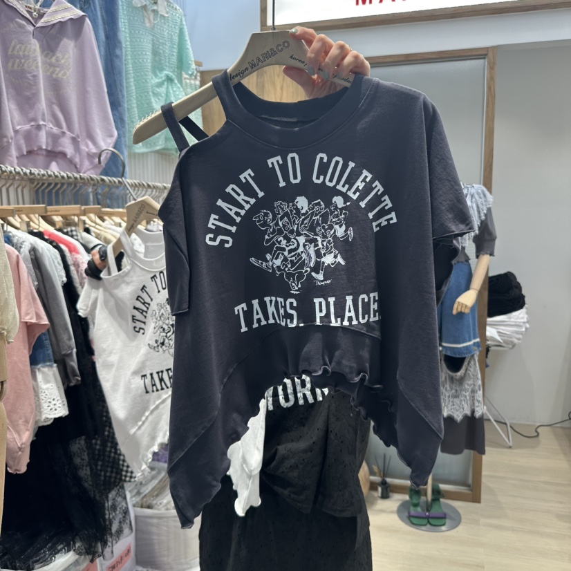 MARI CO直郵韓國代購㊣女裝新品熱賣推薦休閑人氣時尚25春夏T恤MARI COT恤圖色3