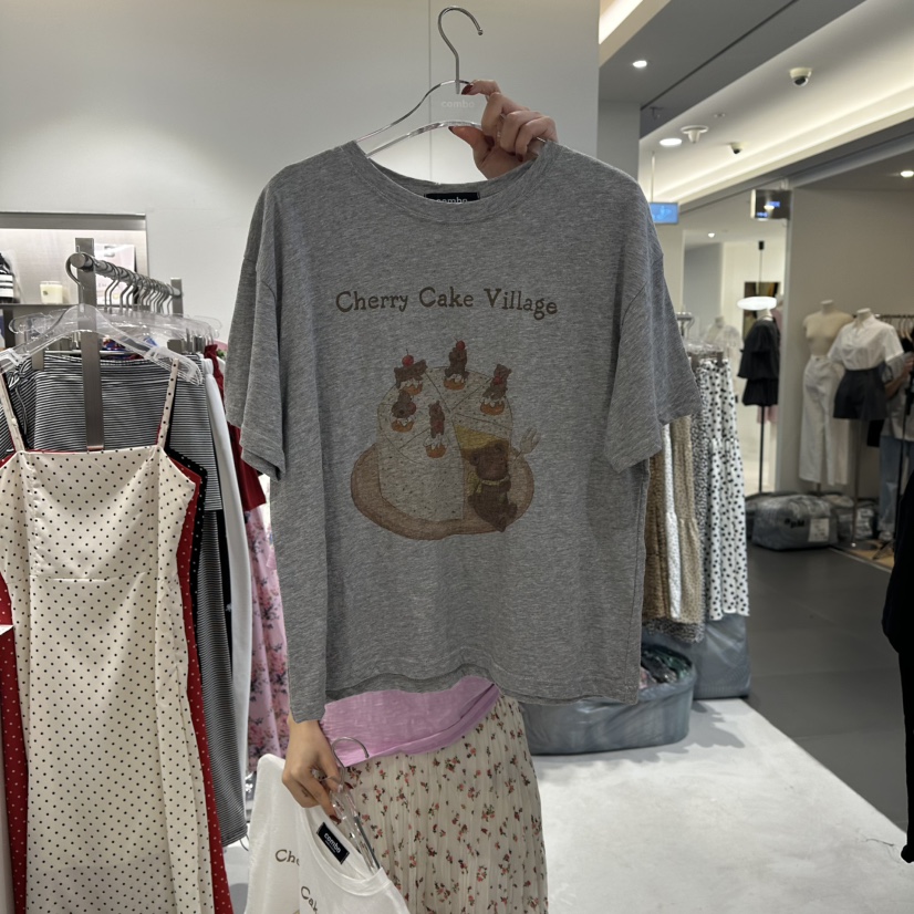 COMBO韓國㊣直郵東大門代購女裝新品人氣時尚25春夏休閑T恤COM_BOT恤圖色2