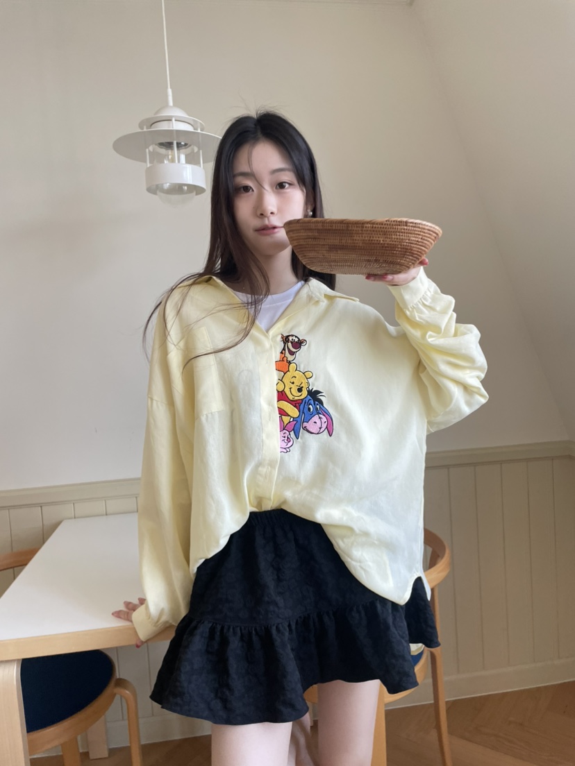 DE LINE韓國直郵㊣女裝新品熱賣休閑25春夏時尚襯衫蕾絲衫DE LINE襯衫/蕾絲衫