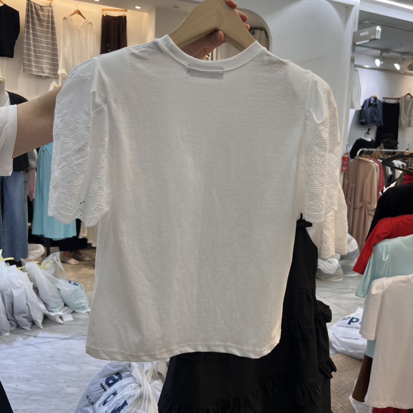 BEEN-A韓國㊣直郵東大門代購女裝新品時尚25春夏推薦T恤刺繡BEEN-AT恤