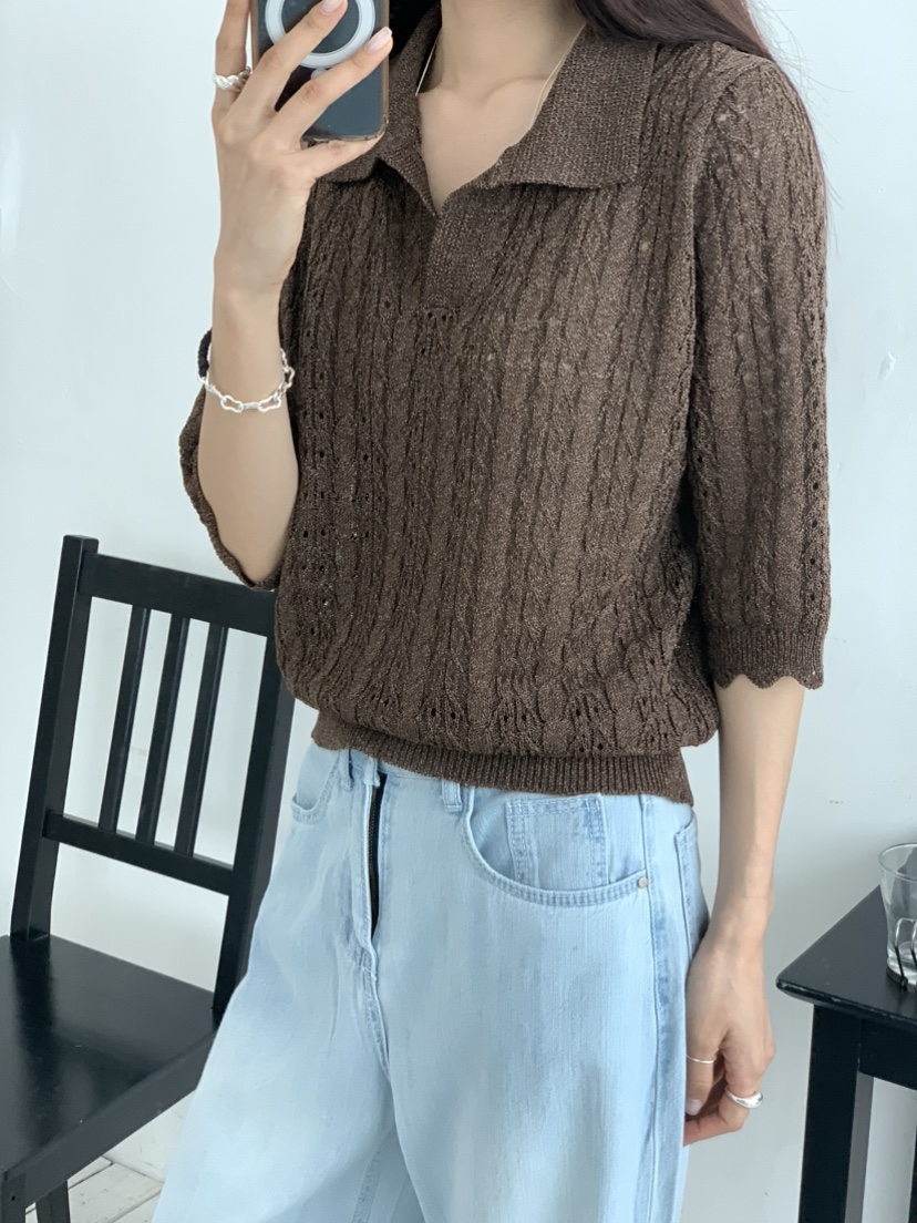 EOMPIT韓國直郵女士新品真品25春夏時尚人氣休閑推薦針織衫EOMPIT針織衫
