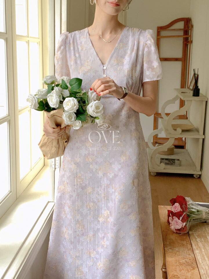 OVE東大門直郵女士新品人氣25春夏時尚真品熱賣職業休閑連衣裙OVE連衣裙