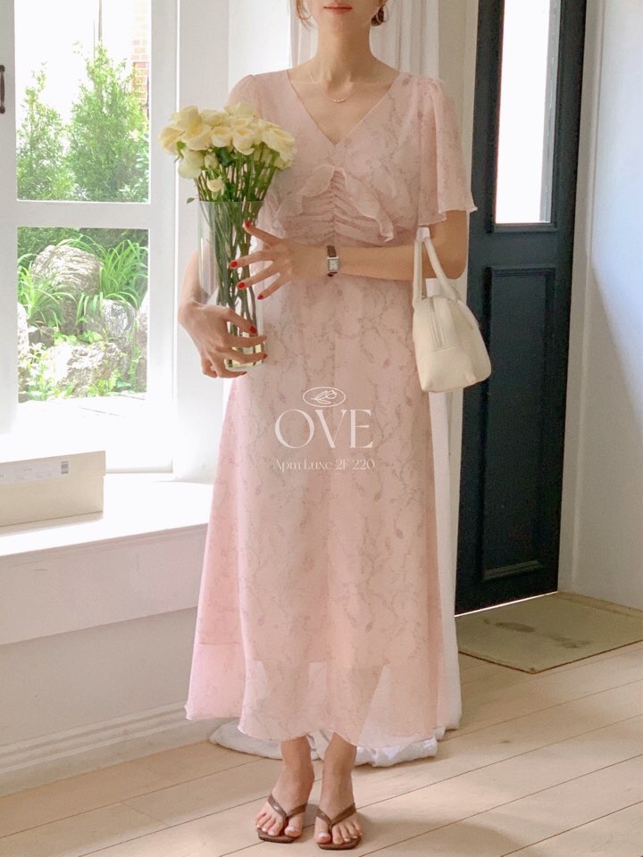 OVE韓國直郵女裝新品休閑推薦熱賣真品時尚職業25春夏連衣裙OVE連衣裙
