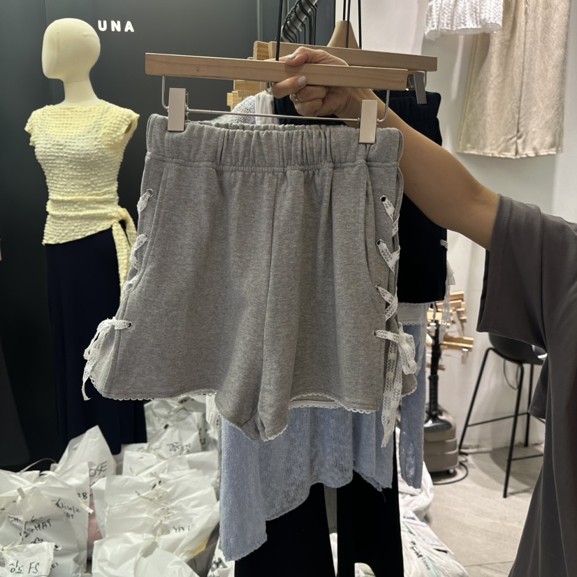 UNA/THE MAY東大門代購女士新品人氣25春夏職業休閑短褲蕾絲THEMAY/UNA短褲