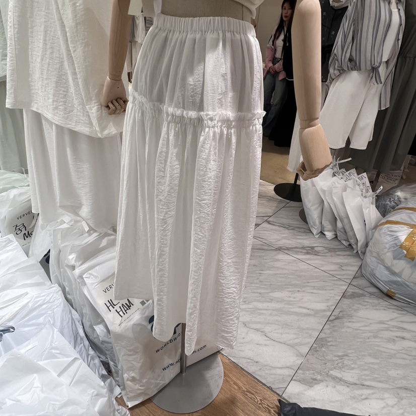 VERVEINE東大門實拍女裝新品職業真品25春夏半身裙中短裙荷葉邊VERVEINE半身裙/中短裙