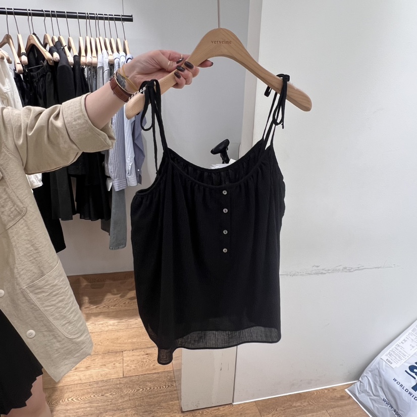 VERVEINE韓國直郵女裝新品人氣25春夏職業真品吊帶背心紐扣VERVEINE吊帶/背心圖色2