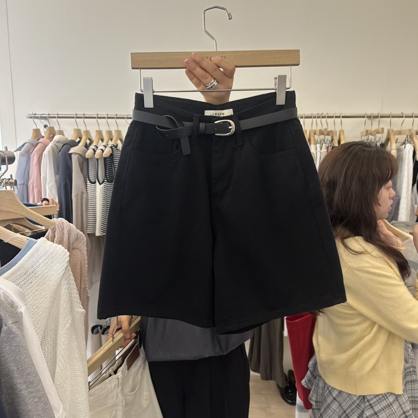 LOGON東大門代購女士新品人氣職業25春夏熱賣休閑短褲不含腰帶LOGON短褲圖色3