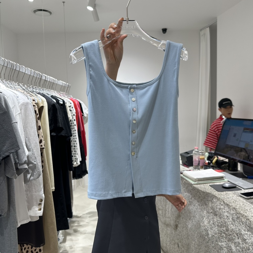 NEROLI 36東大門實拍女士新款真品時尚推薦休閑吊帶背心紐扣NEROLI 36吊帶/背心