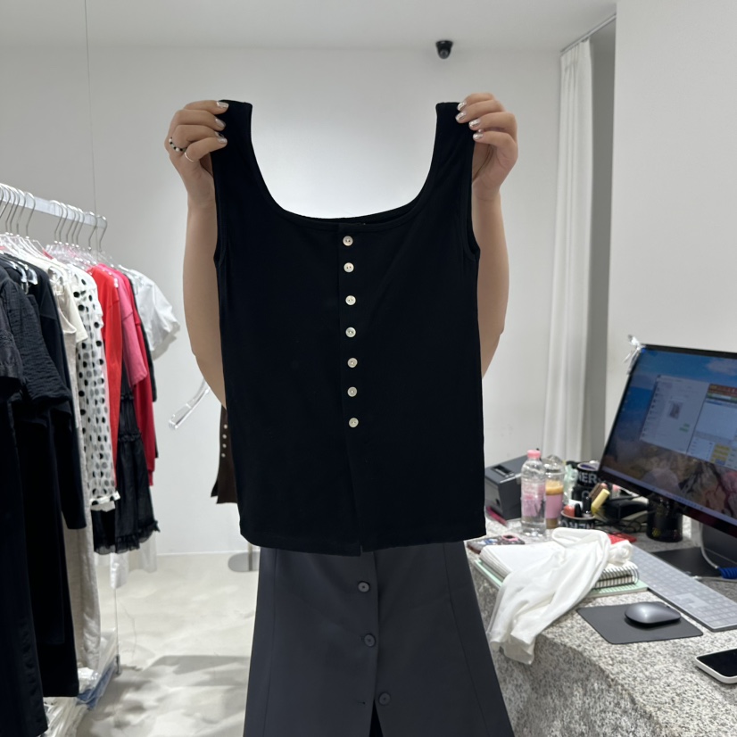 NEROLI 36東大門實拍女士新款真品時尚推薦休閑吊帶背心紐扣NEROLI 36吊帶/背心圖色3