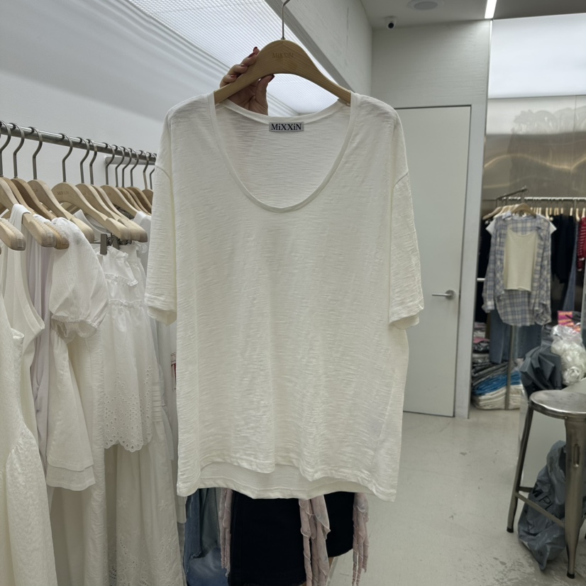 MIXXIN東大門代購女裝新款時尚真品熱賣25春夏休閑人氣職業T恤MIXXINT恤圖色2