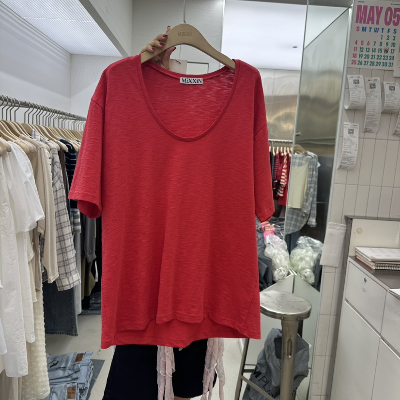 MIXXIN東大門代購女裝新款時尚真品熱賣25春夏休閑人氣職業T恤MIXXINT恤圖色3