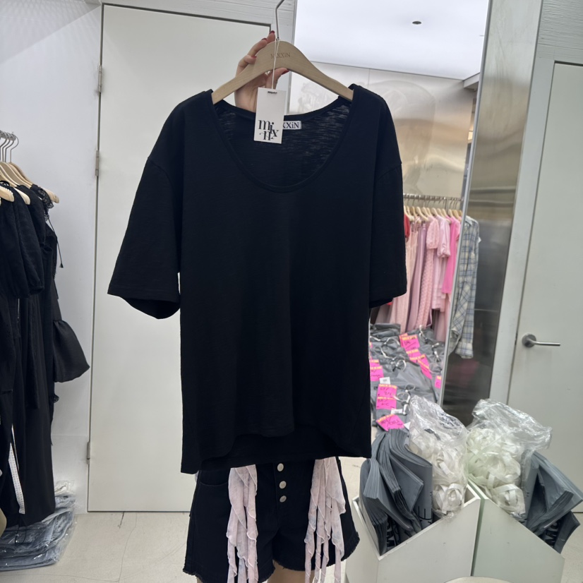 MIXXIN東大門代購女裝新款時尚真品熱賣25春夏休閑人氣職業T恤MIXXINT恤圖色4