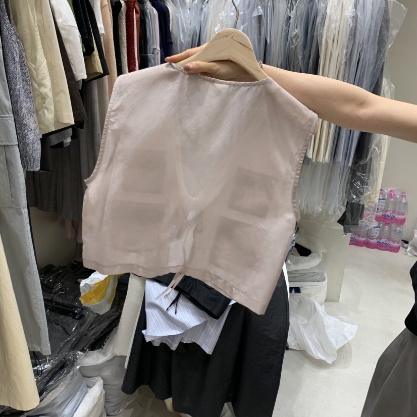 FRE東大門代購女裝新款人氣25春夏熱賣推薦時尚馬甲口袋透明FRE馬甲