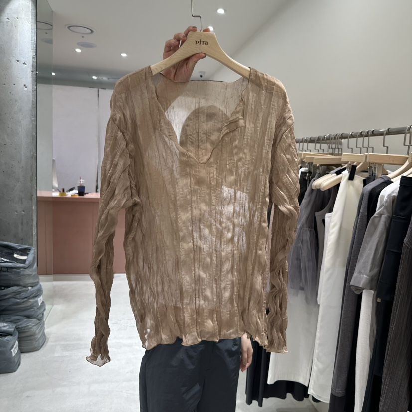 PITA東大門代購女士新款職業真品熱賣25春夏休閑襯衫蕾絲衫THE VERLIN/piTa襯衫/蕾絲衫