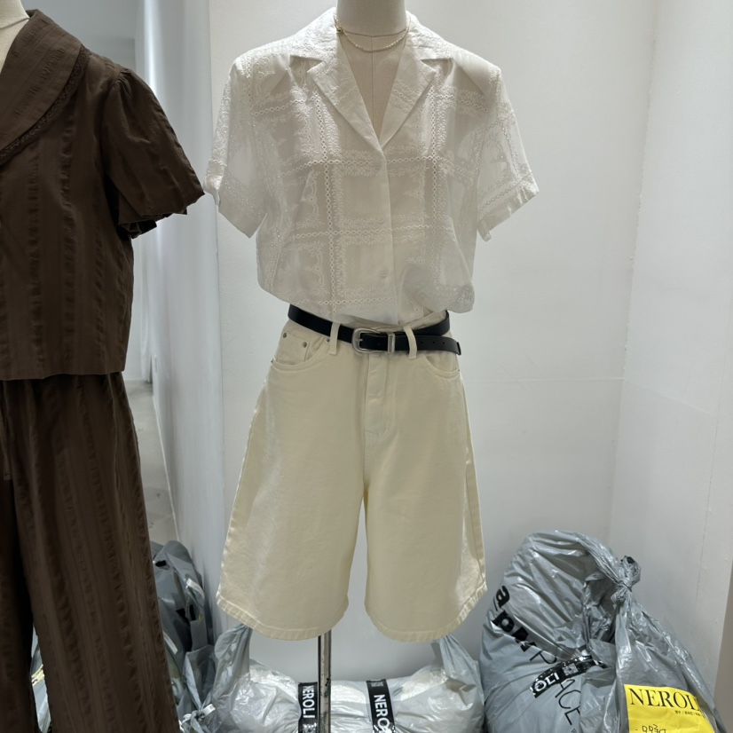 NEROLI 36東大門實拍女裝新款人氣真品休閑襯衫蕾絲衫刺繡NEROLI 36襯衫/蕾絲衫