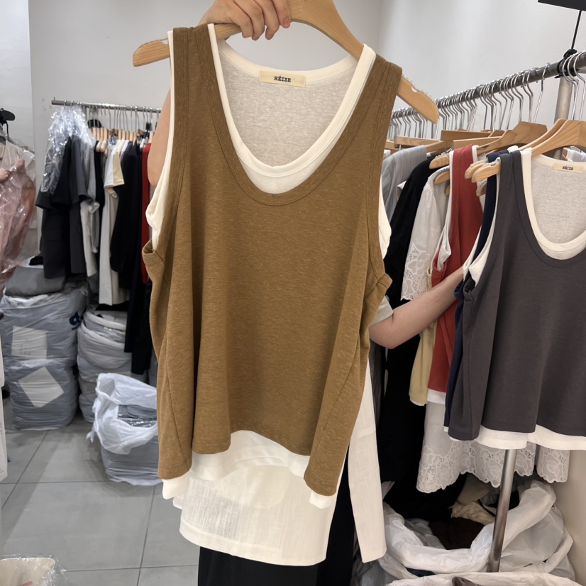 HEIZE東大門實拍女士新品休閑人氣熱賣職業套裝亞麻布套裝雙層HEIZE套裝圖色4