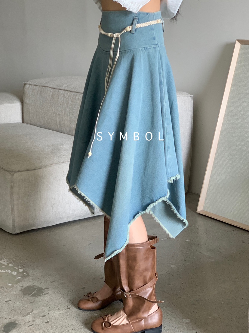 SYMBOL韓國直郵㊣女裝新品推薦25春夏休閑半身裙中短裙含腰繩SYMBOL半身裙/中短裙