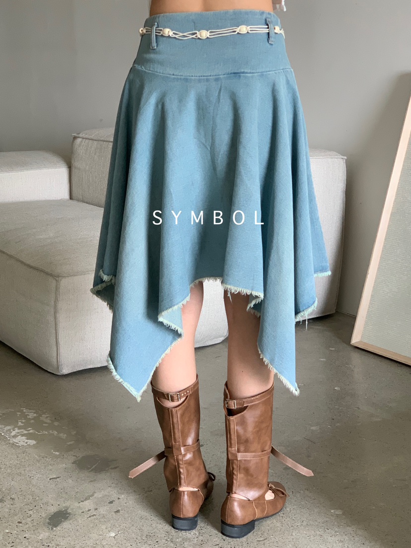 SYMBOL韓國直郵㊣女裝新品推薦25春夏休閑半身裙中短裙含腰繩SYMBOL半身裙/中短裙