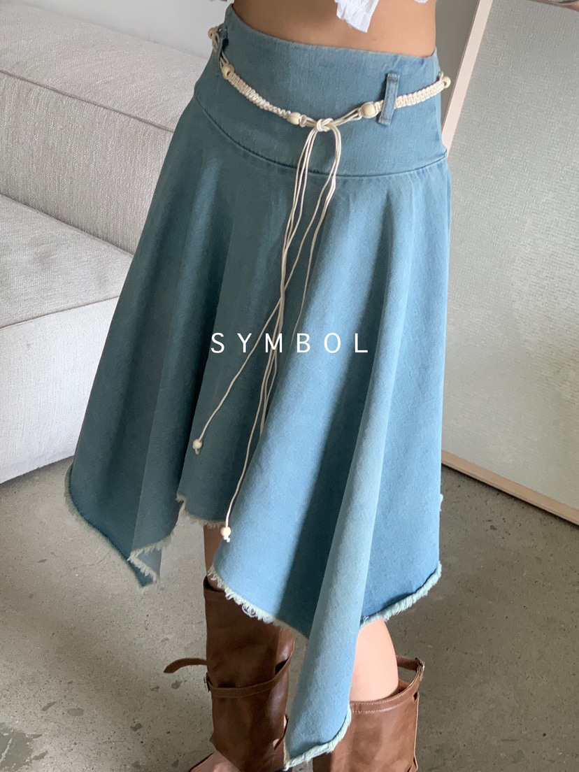 SYMBOL韓國直郵㊣女裝新品推薦25春夏休閑半身裙中短裙含腰繩SYMBOL半身裙/中短裙